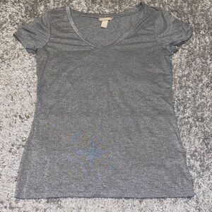 Banana Republic Silver Short Sleeve Tee